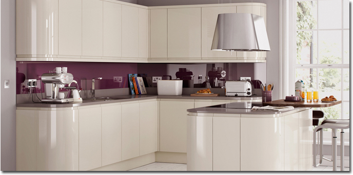 Lucent Cream Handlless Kitchen door range